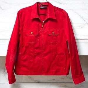 Jones New York Red Lightweight Stretch Jacket